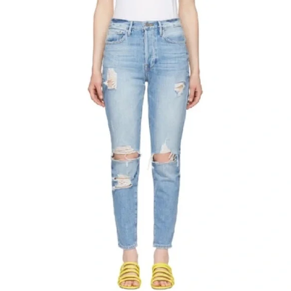 FRAME denim le original skinny in distressed POMDALE size 25 NWT